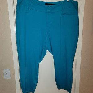 Torrid size 24 turquoise capris. Like new!